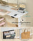 Electric Standing Desk - Wood - Cloud White - Height Adjustable with 4 Memory Heights and Storage Pocket