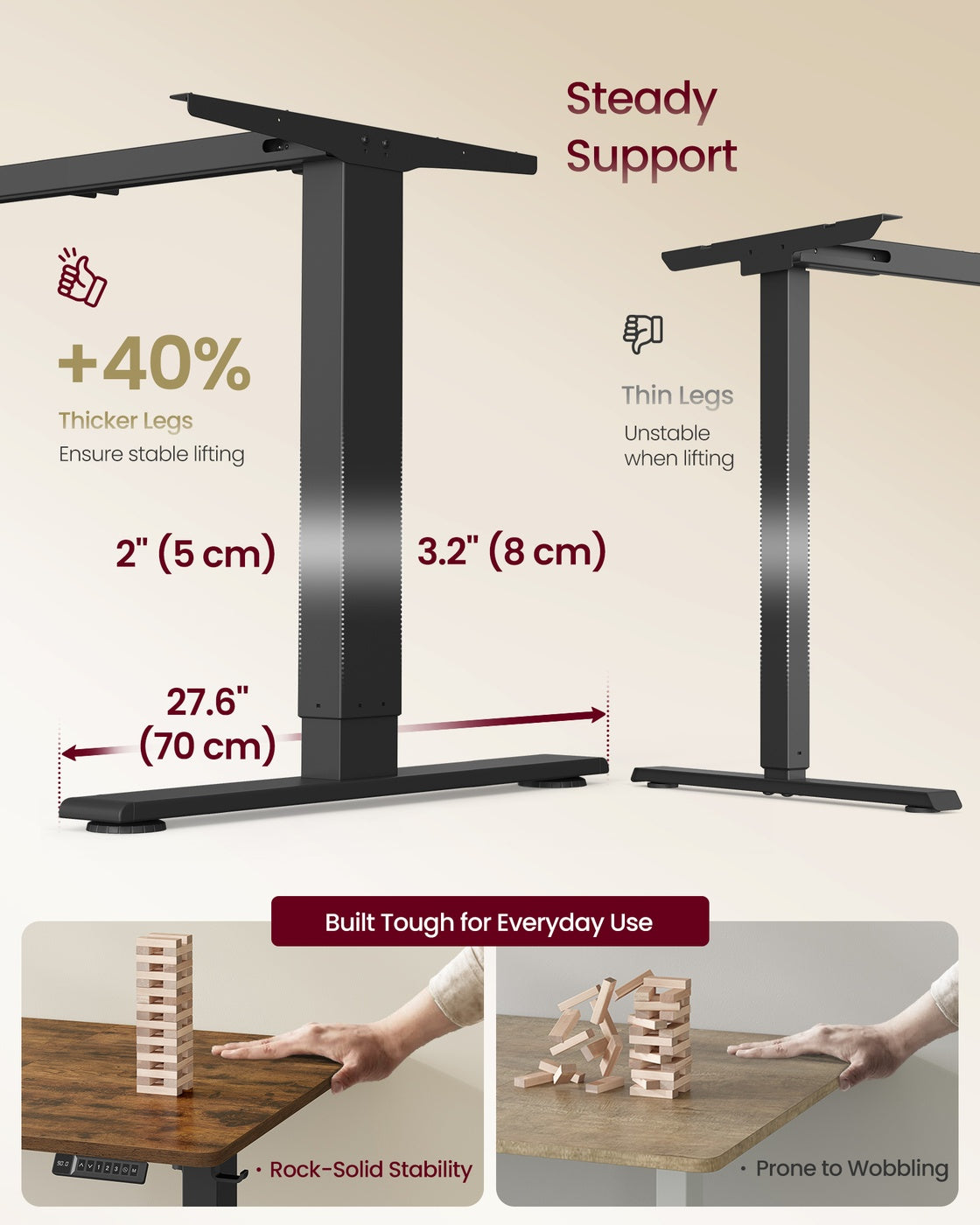 Electric Standing Desk - 63" x 31.5" - Particleboard - Height Adjustable