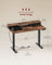 Electric Standing Desk - Wood - Black - Adjustable Height with Built-In Power Strip