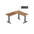 L-Shaped Electric Desk - Wood - Rustic Brown - Height-Adjustable with Charging Station and Memory Function