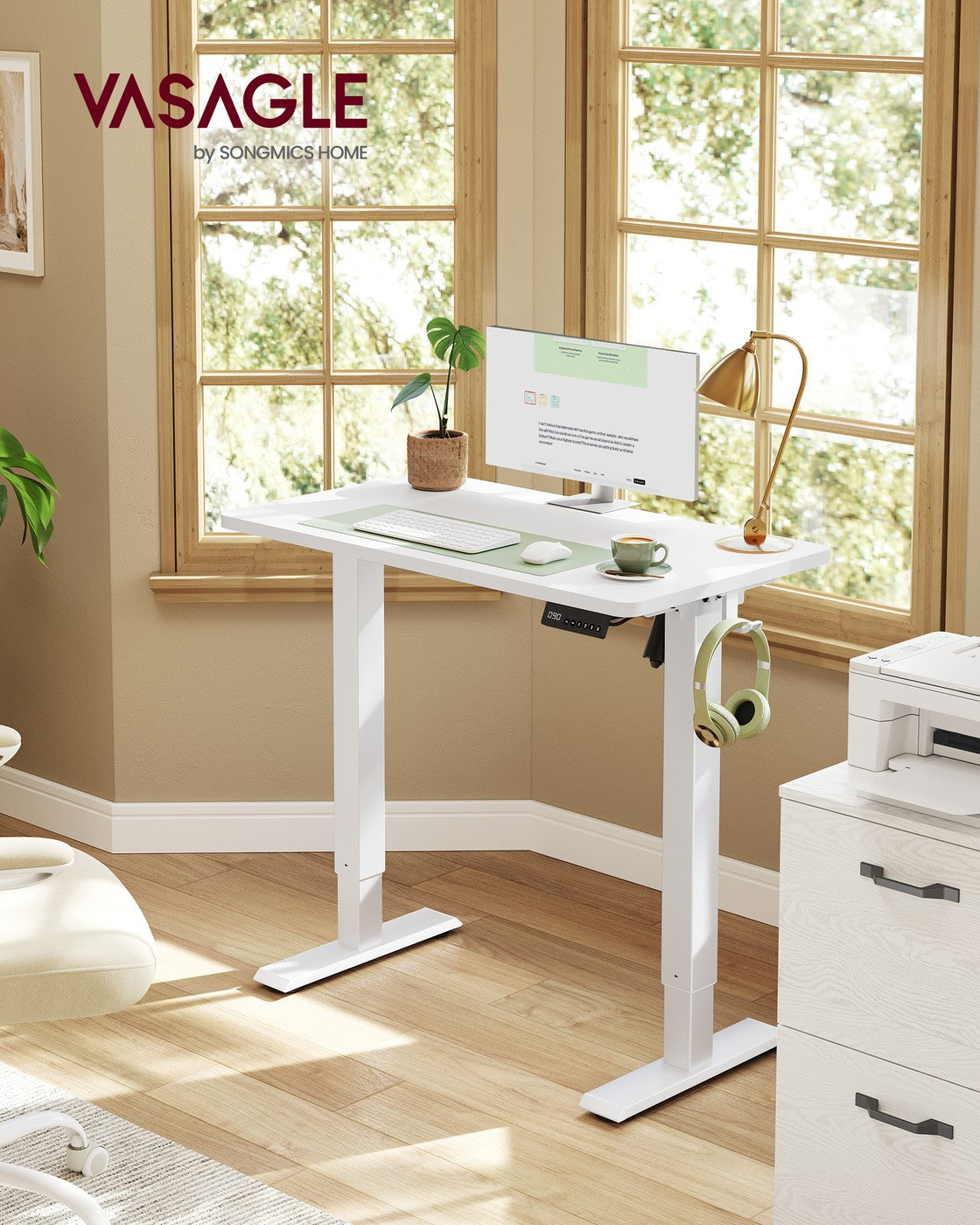 Standing Desk - Electric Height-Adjustable - White - 80 x 50 x 72-120 cm