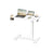 Overbed Table - Wood - Cloud White - Adjustable Height with Wheels and Device Slots