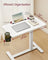 Overbed Table - Wood - Cloud White - Adjustable Height with Wheels and Device Slots