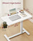 Overbed Table - Wood - Cloud White - Adjustable Height with Wheels and Device Slots