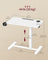 Overbed Table - Wood - Cloud White - Adjustable Height with Wheels and Device Slots