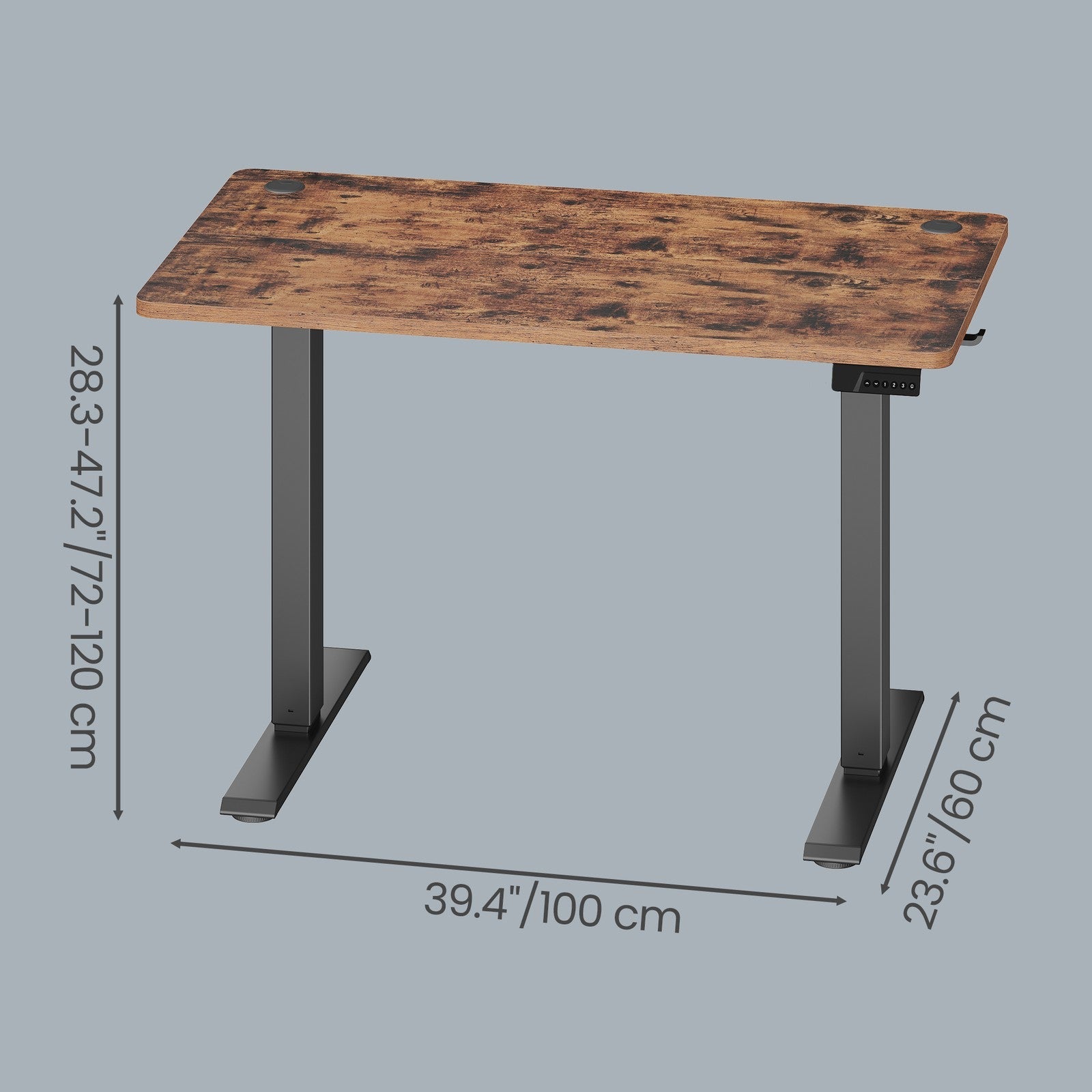 Electric Standing Desk - 120L - Steel - Height Adjustable