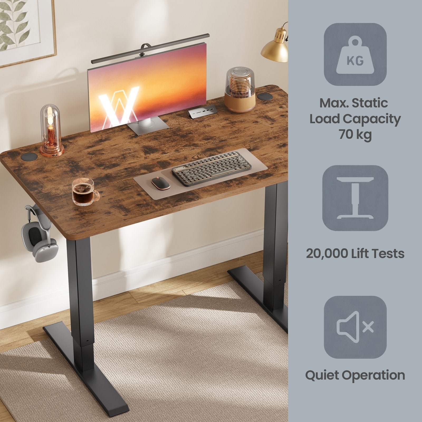 Electric Standing Desk - 120L - Steel - Height Adjustable