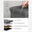 Storage Ottoman - Linen-Look Fabric - Dark Grey - 80L Capacity