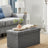 Storage Ottoman - Linen-Look Fabric - Dark Grey - 80L Capacity