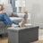 Storage Ottoman - Linen-Look Fabric - Dark Grey - 80L Capacity