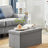 Storage Ottoman - Linen-Look Fabric - Light Grey - 80L Capacity