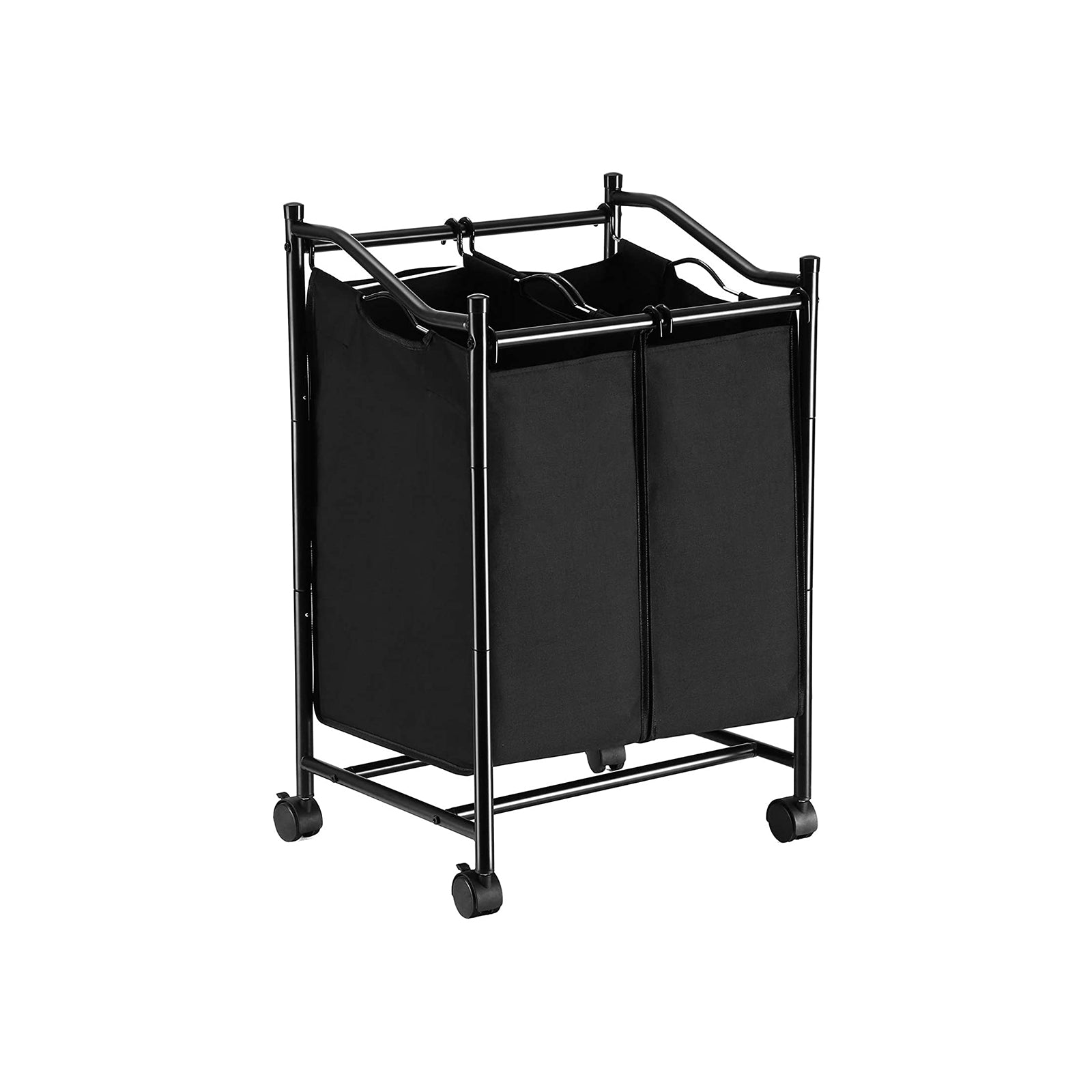 Laundry Hamper - Fabric - Grey - Rolling with 2 Removable Sorter Bags