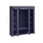 Fabric Wardrobe - Canvas - Navy Blue - 12 Shelves and Clothes Hanging Rail