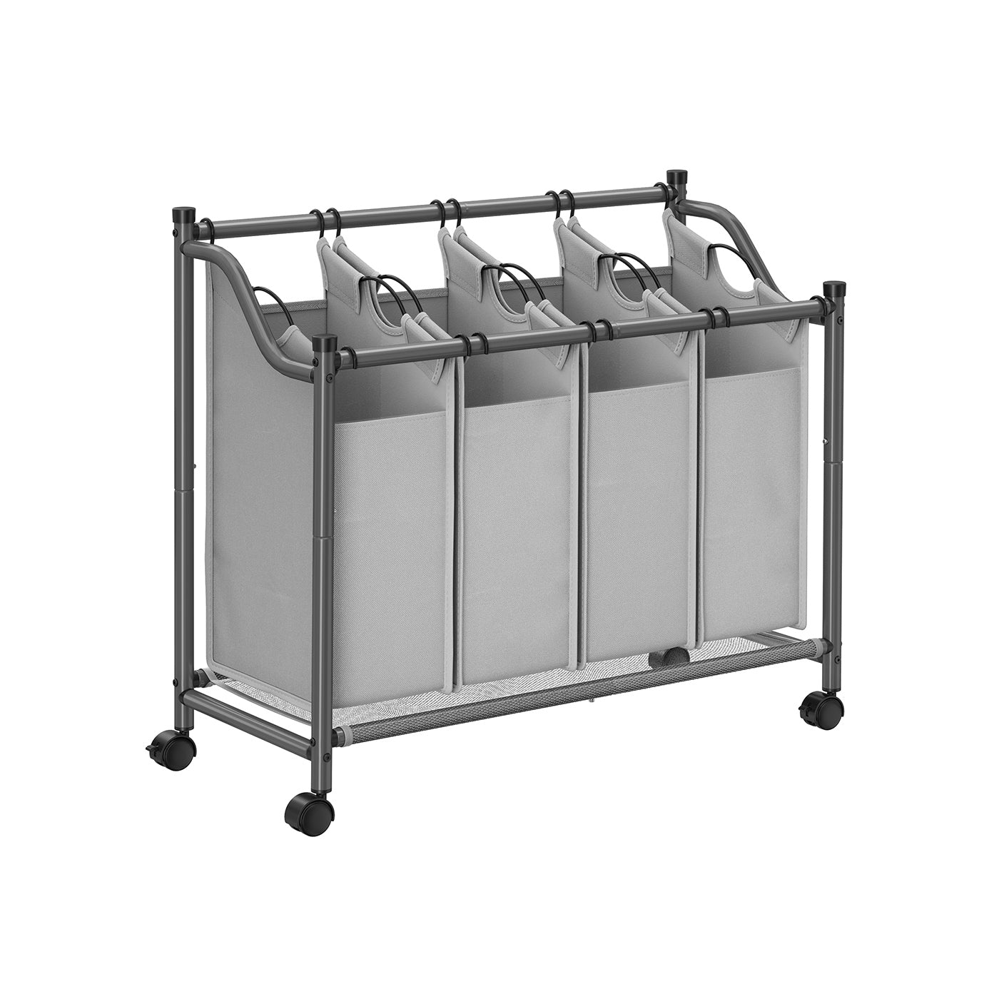 Rolling Laundry Sorter - Fabric - Black - Includes 4 Removable Bags