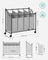 Rolling Laundry Sorter - Fabric - Black - Includes 4 Removable Bags