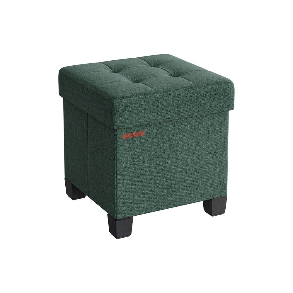 Foldable Storage Ottoman - Weight Capacity 300 kg - Fabric - Ink Black