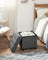 Foldable Storage Ottoman - 38 x 38 cm - Fabric - Dark Grey - Multi-functional Foot Stool with Storage