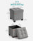 Foldable Storage Ottoman - Fabric - Dove Grey - Compact Foot Rest with High Load Capacity