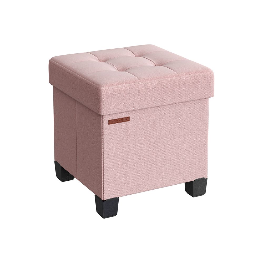 Foldable Storage Ottoman - Weight Capacity 300 kg - Fabric - Ink Black