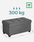 Storage Ottoman - Padded Fabric - Dark Grey - Foldable with Solid Wood Feet