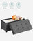 Storage Ottoman - Padded Fabric - Dark Grey - Foldable with Solid Wood Feet