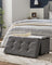 Foldable Storage Ottoman Bench - Fabric - Dark Grey - Multi-functional with Ample Storage