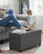 Foldable Storage Ottoman Bench - Fabric - Dark Grey - Multi-functional with Ample Storage