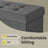 Storage Ottoman Bench - Fabric - Ink Black - Foldable with Storage