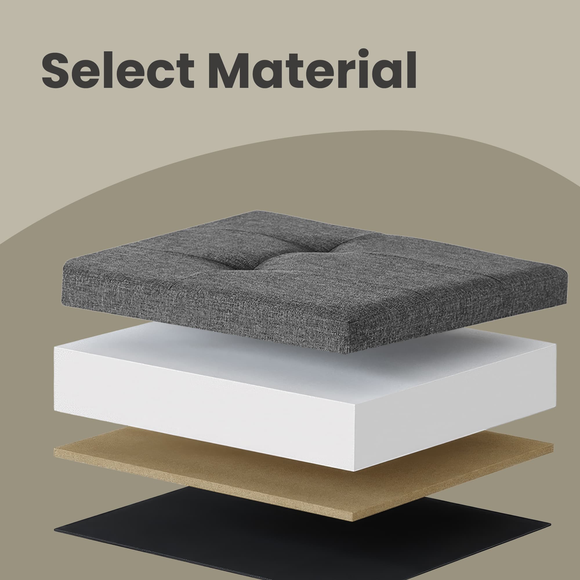 Storage Ottoman Bench - Fabric - Ink Black - Foldable with Storage