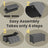 Storage Ottoman Bench - Fabric - Ink Black - Foldable with Storage