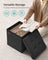 Foldable Storage Ottoman - Padded Fabric - Ink Black - 40L Capacity