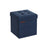 Foldable Storage Ottoman - 40L Capacity - Padded Fabric - Midnight Blue