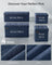 Foldable Storage Ottoman - 40L Capacity - Padded Fabric - Midnight Blue