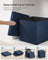 Foldable Storage Ottoman - 40L Capacity - Padded Fabric - Midnight Blue