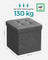 Storage Ottoman - Fabric - Dark Grey - Versatile Footrest and Storage Solution
