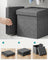 Storage Ottoman - Fabric - Dark Grey - Versatile Footrest and Storage Solution