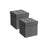 Set of 2 Foldable Storage Ottomans - Fabric - Dark Grey - Multi-Functional Footrest and Storage Solution 30 x 30 x 30 cm