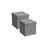 Set of 2 Foldable Storage Ottomans - Fabric - Light Grey