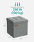 Foldable Storage Ottoman - Fabric - Light Grey