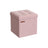 Foldable Storage Ottoman - Fabric - Jelly Pink - Versatile Footrest and Storage Solution