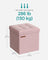 Foldable Storage Ottoman - Fabric - Jelly Pink - Versatile Footrest and Storage Solution