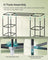 Canvas Wardrobe - Fabric - Black - 12 Shelves and Hanging Rail