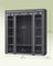 Canvas Wardrobe - Fabric - Black - 12 Shelves and Hanging Rail