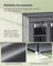 Canvas Wardrobe - Fabric - Black - 12 Shelves and Hanging Rail
