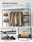 Canvas Wardrobe - Fabric - Black - 12 Shelves with Clothes Hanging Rail