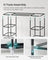 Canvas Wardrobe - Fabric - Black - 12 Shelves with Clothes Hanging Rail