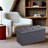 Storage Ottoman Bench - Fabric - Ink Black - Foldable with Storage