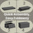 Storage Ottoman Bench - Fabric - Ink Black - Foldable with Storage