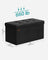 Foldable Small Storage Ottoman - Fabric - Ink Black - Multi-Functional Footrest with 300 kg Load Capacity