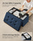 Foldable Storage Ottoman - Fabric - Dark Blue - Multi-functional Foot Stool with Storage
